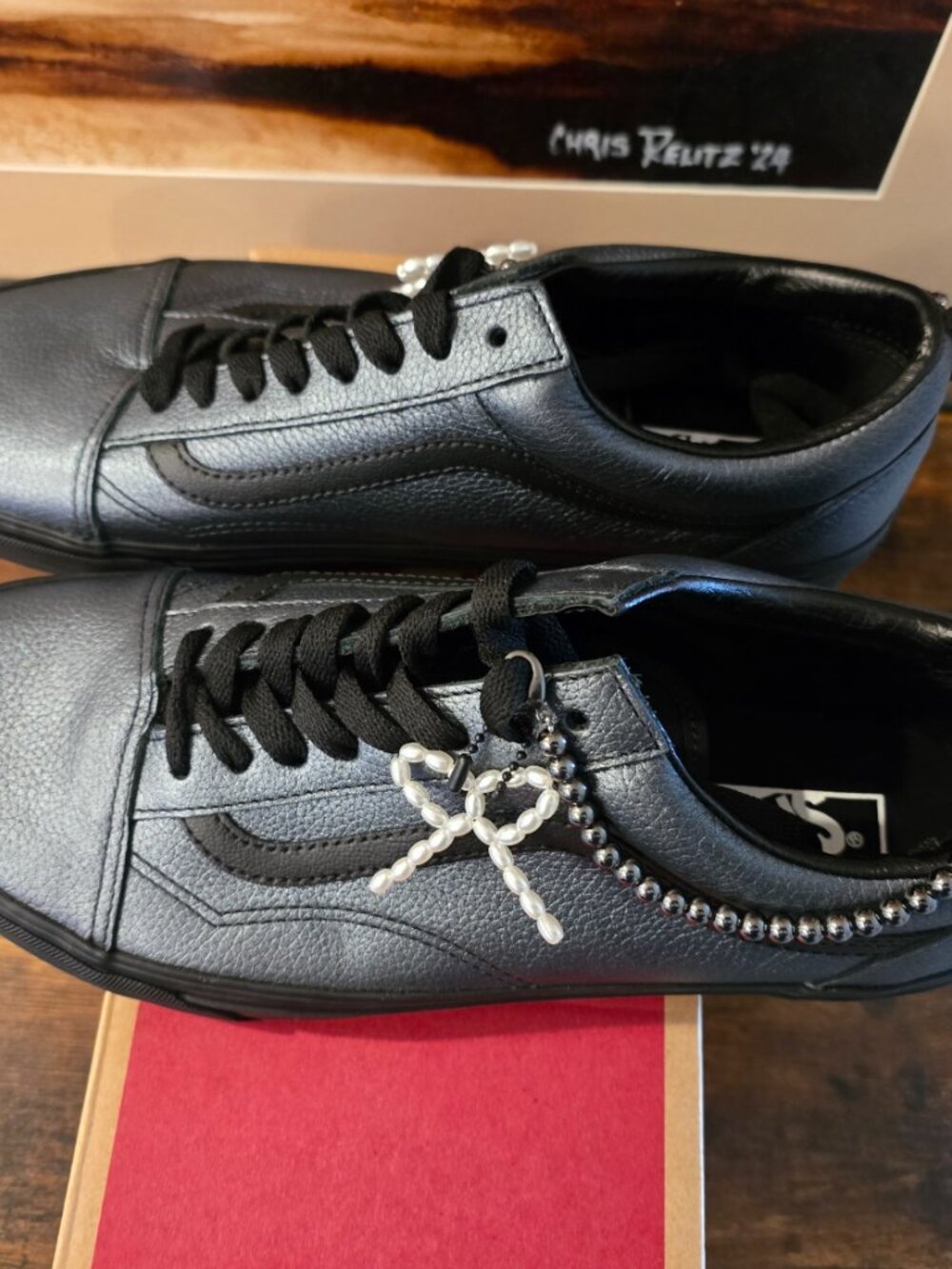 Vans Old Skool Metallic Blackout Pearlized 2026 VN000D6W1OJ Mens 10 Shoes NEW - Picture 5 of 16